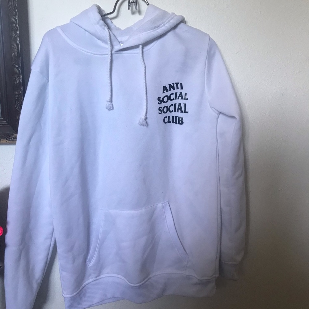 Anti Social Social White Hoodie